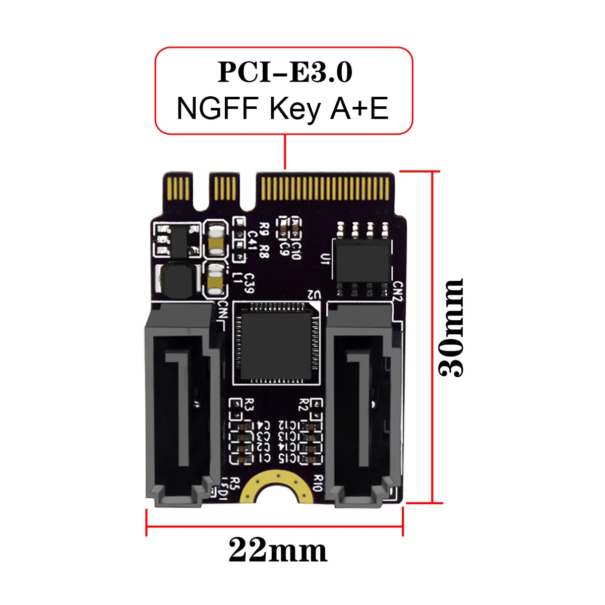 

Адаптер Xiwai SATA 3,0, 6 Гбит/с, два порта на NGFF Key A + E PCI Express, конвертер, жесткая Фотокарта JMB582 2230