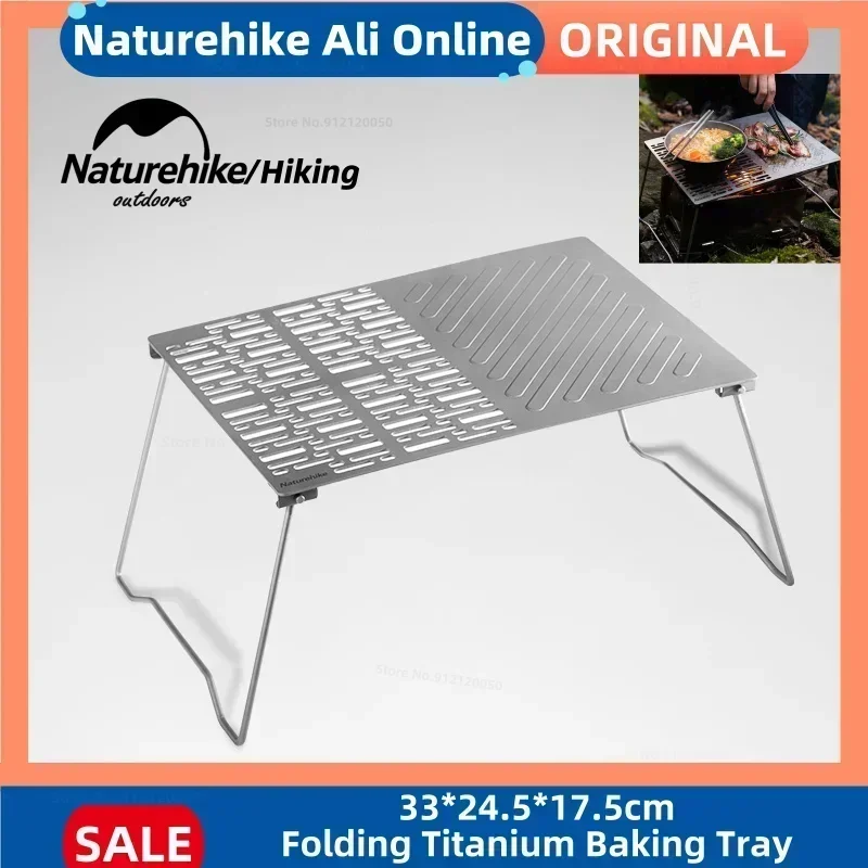 

Naturehike Titanium Barbecue Plate Folding Camping Portable Firewood BBQ Plate Titanium Food Clip Ultralight Outdoor Baking Tray