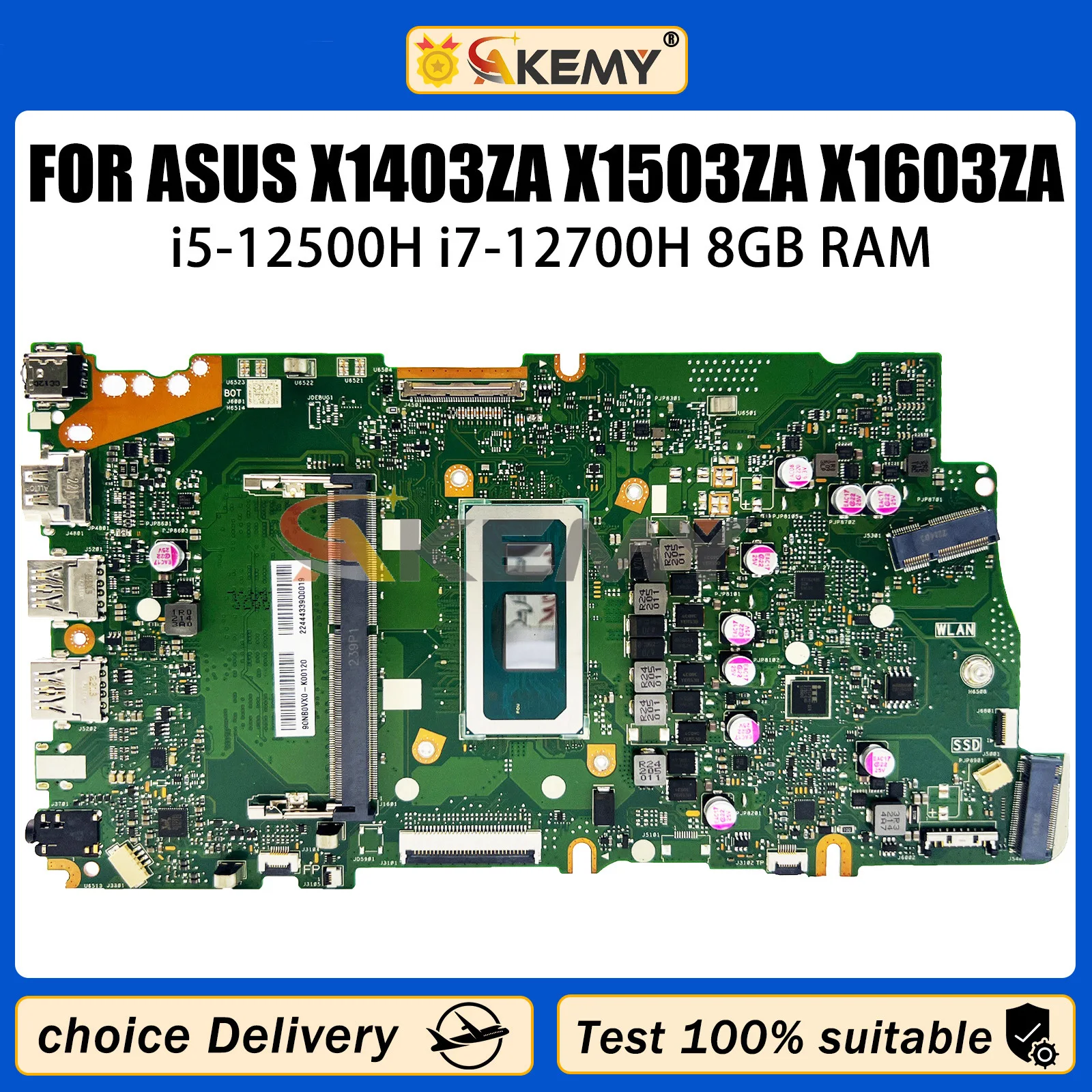 

AKEMY X1403ZA Mainboard For ASUS X1503ZA X1603ZA X1402ZA X1502ZA X1602ZA X1405ZA X1505ZA X1605ZA Laptop Motherboard i5 i7 CPU