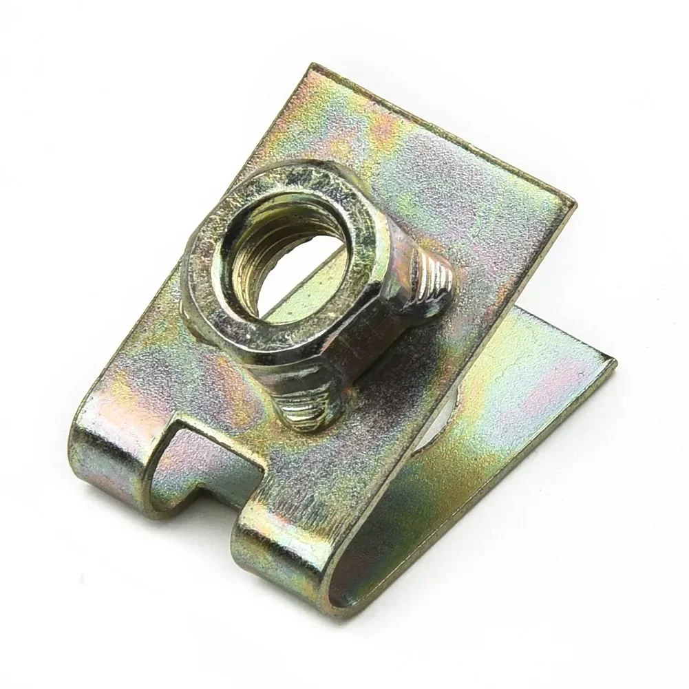 Car Clips U Shape Clips Copper Tone Fastener Rivet M6 Spring Metal 20X 6mm M6 For Fixing Wires For Securing Wires