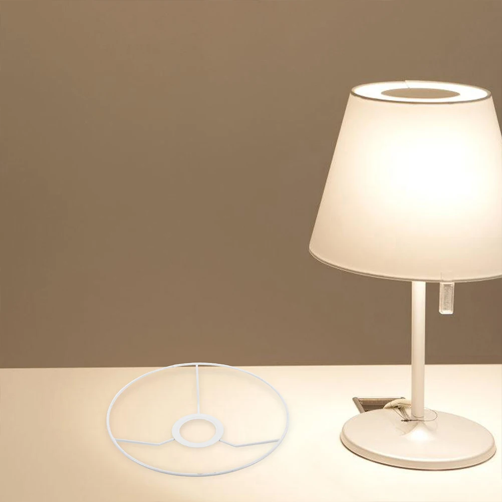 

1 Pair Round Lampshade Frame Holder Metal Ring Support For Diy Lamp Shade Sturdy Wire Frame E27 Socket Table Lamp Cozy Home