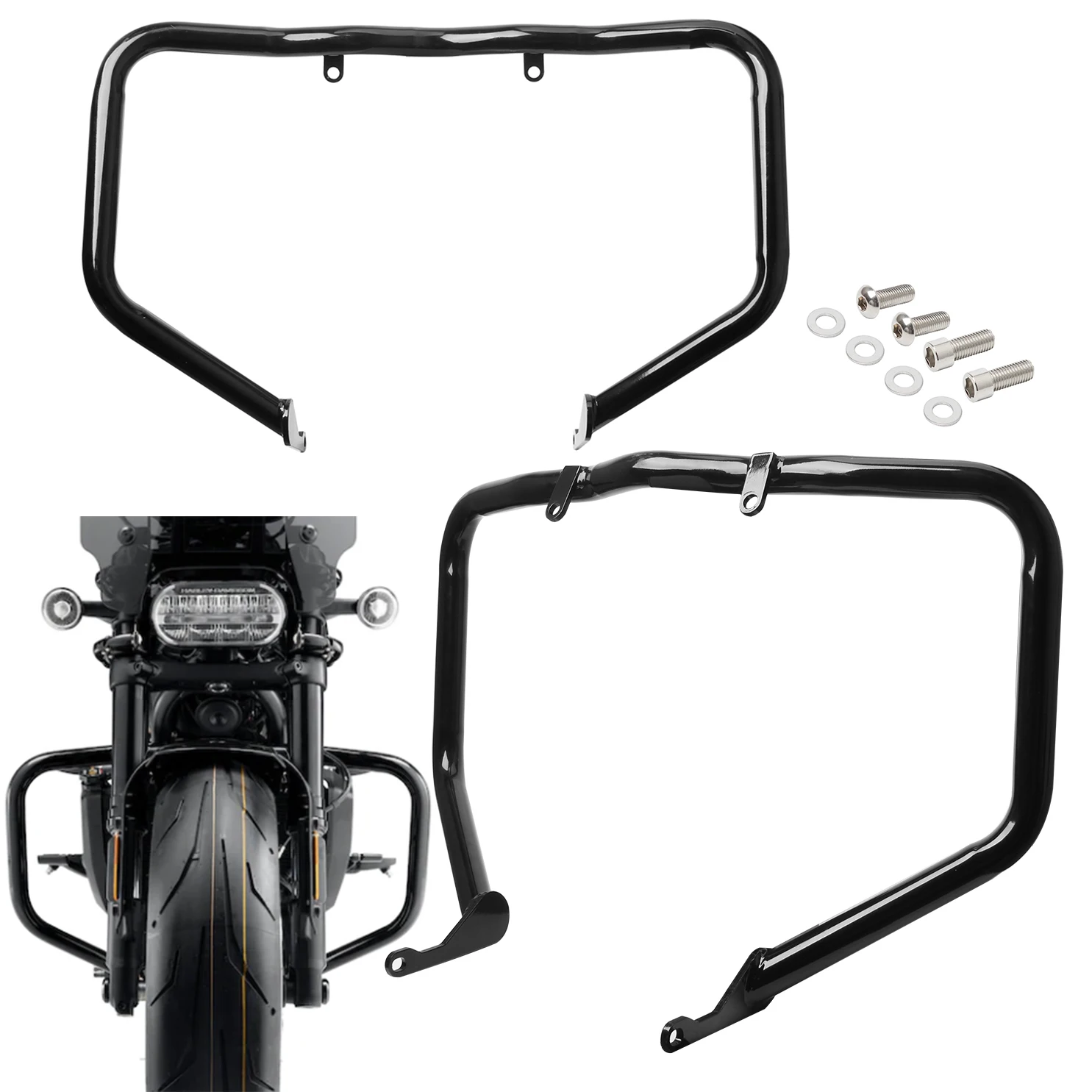 

1 Pcs Motorcycle Light Black Front Highway Crash Bar Front Engine Guard For Harley Sportster S RH1250S 2021-2022
