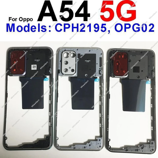 For OPPO A54 A54s 4G 5G Middle Frame Housing Bezel Cover Middle Frame With  Side Button Camera Frame Lens Parts