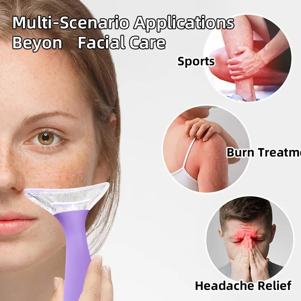 Massaggiatore facciale Rullo di ghiaccio bianco/viola Strumento per la cura della pelle Rullo di ghiaccio in silicone per il viso per occhi Routine per la cura della pelle delle donne