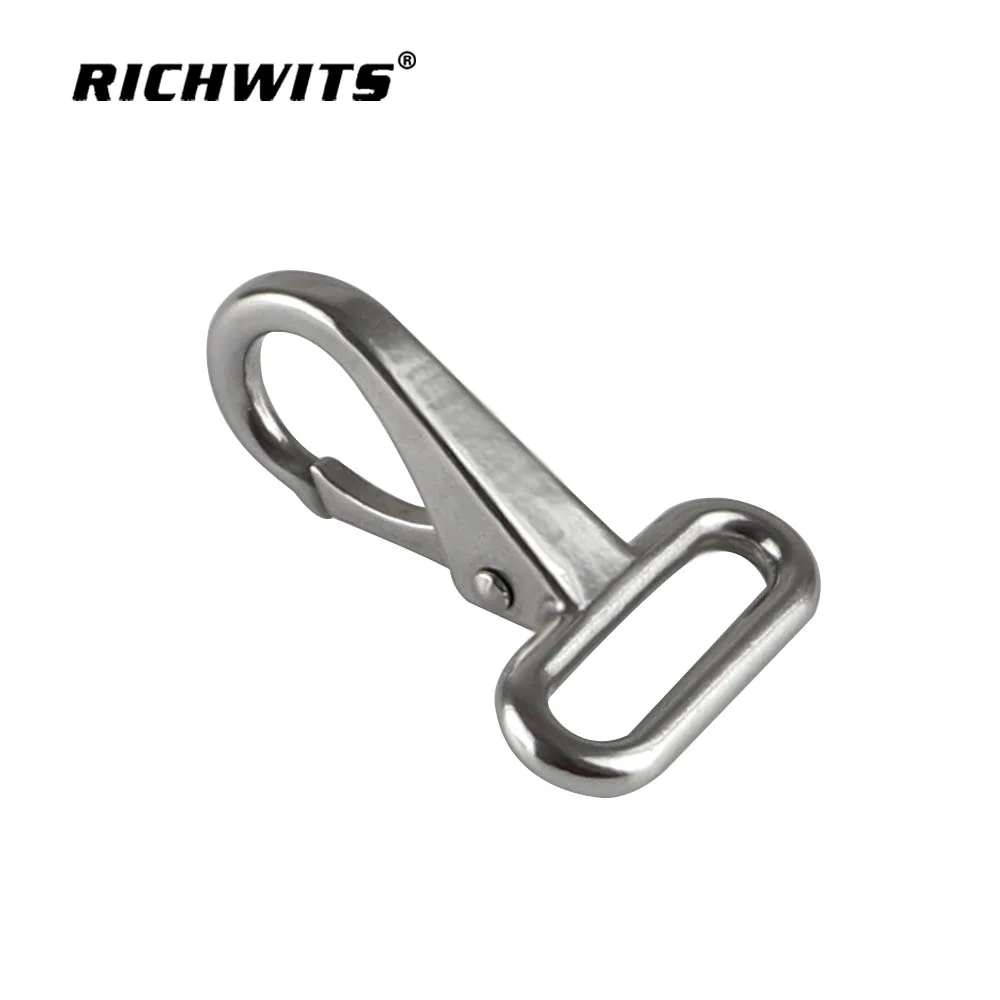 Rigging Hardware Stainless Steel Square Head Fixed Eye Snap Hook Carabiner For 25mm Webbing Hook