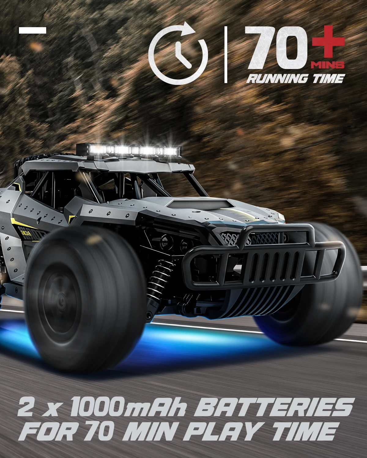 Remote Control Car, 1:16 Scale 25 Km/h Fast RC Cars for Adults,2.4GHz Off Road RC Truck Toys with LED Headlight,Gift for Kids