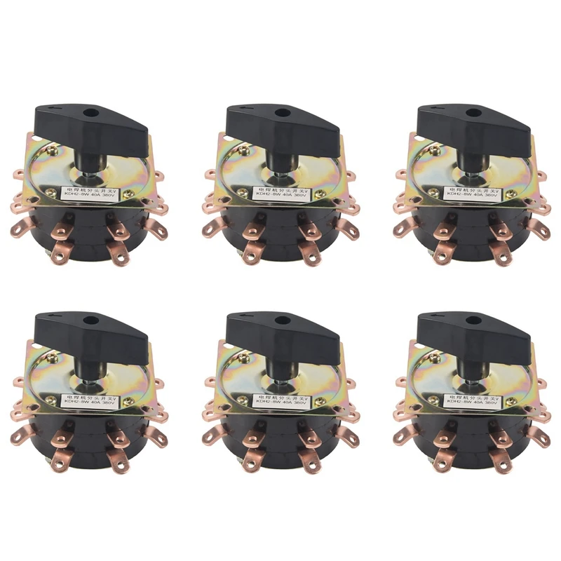 6X KDH-40 / 2-8 Contactor 8 Bit 2 Phase 16 Pin 40A Welding Machine Switch Rotary Switch Copper Needle Silver Plated