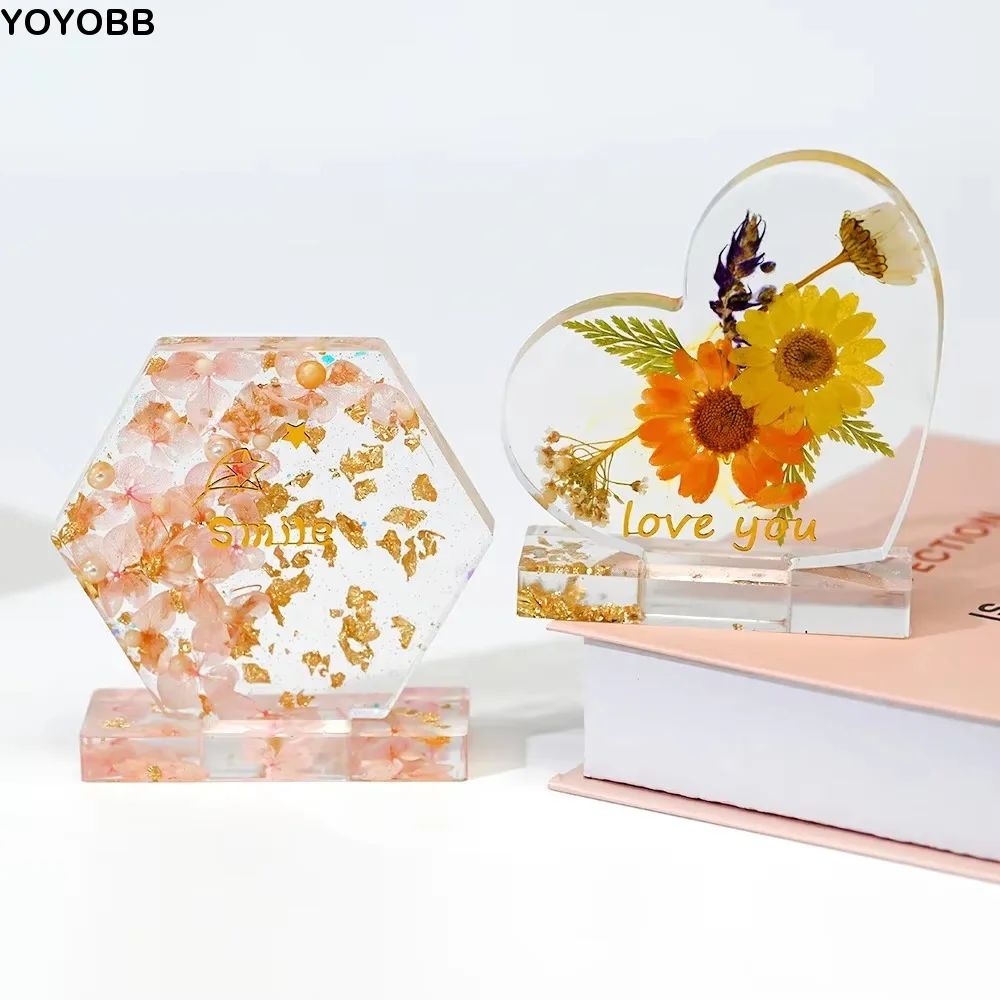 2 Pcs/set Easy to Demould DIY Photo Frame Mold White Easy to Use Geometric Silicone Mold Crystal Epoxy Frame Mold Home Decor