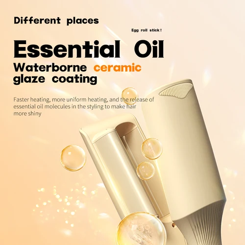 Imagen 2 del producto Rizador de pelo ondulado de 32mm, rizador de pelo profesional con rollo de huevo francés, estilizador ondulado, herramienta de estilismo voluminizador de calentamiento rápido