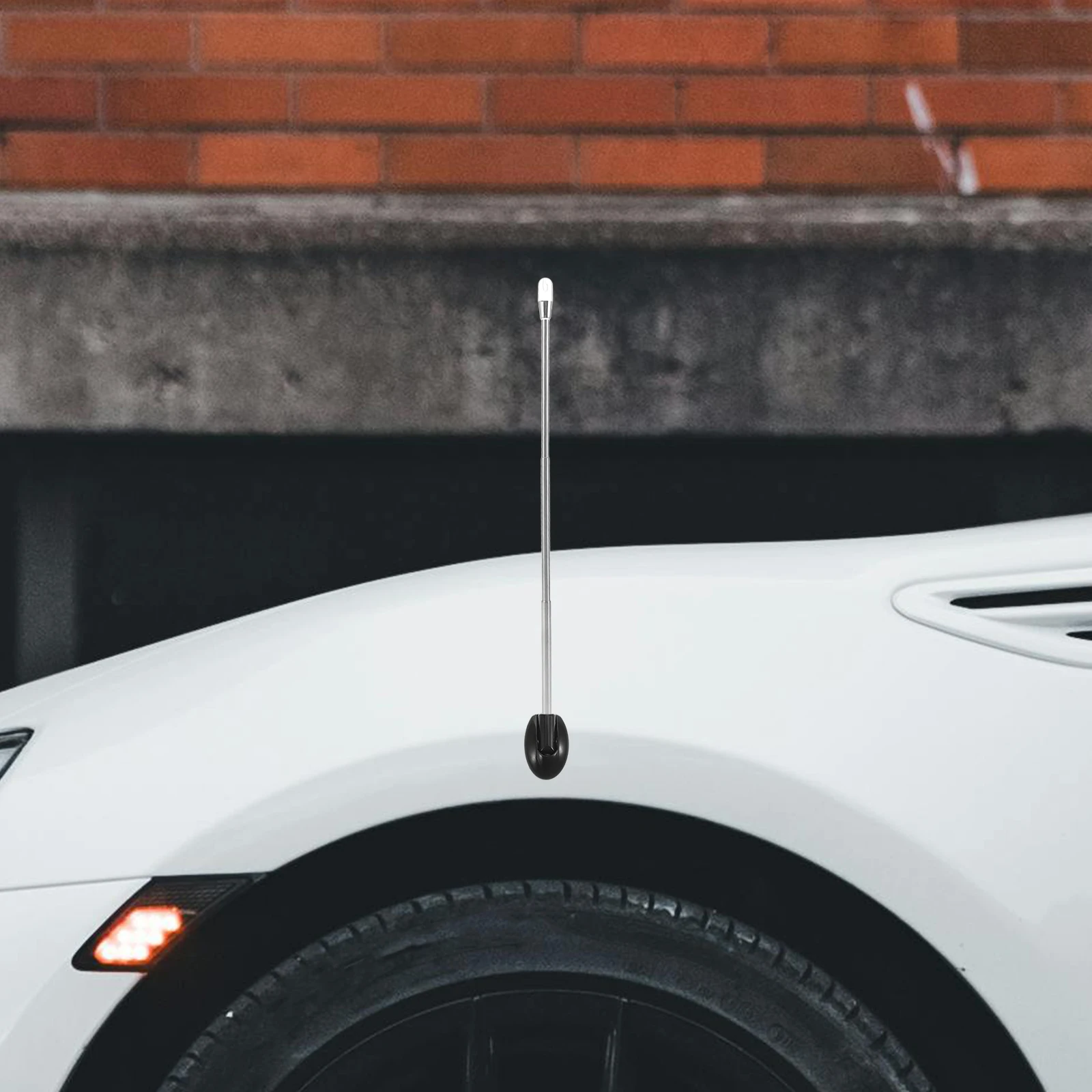 

Car Front Decorative Antenna 3 Section Telescoping Flagpole Weather Resistant Easy Install Vehicle Protector Stainless Steel Car