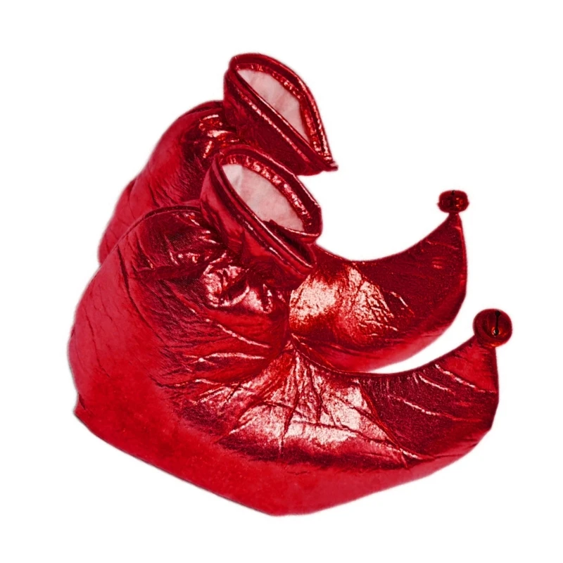 メタリックカラーのピエロの靴エルフ靴カバークリスマスハロウィンドレスアップ大人のピエロのオーバーシューズコスプレパーティー用