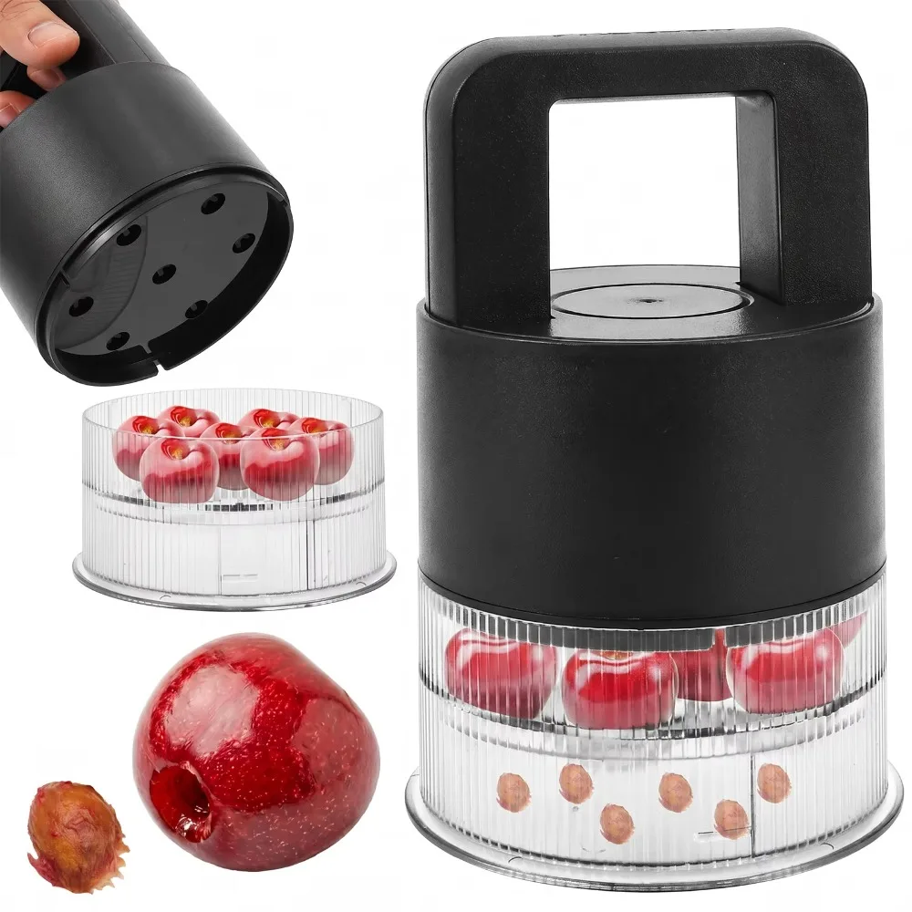 Anti-Splatter 7 Hole Cherries Pitting Tool Push-type Detachable Fruit Corer Tool Portable Easy To Clean Olive Pitter