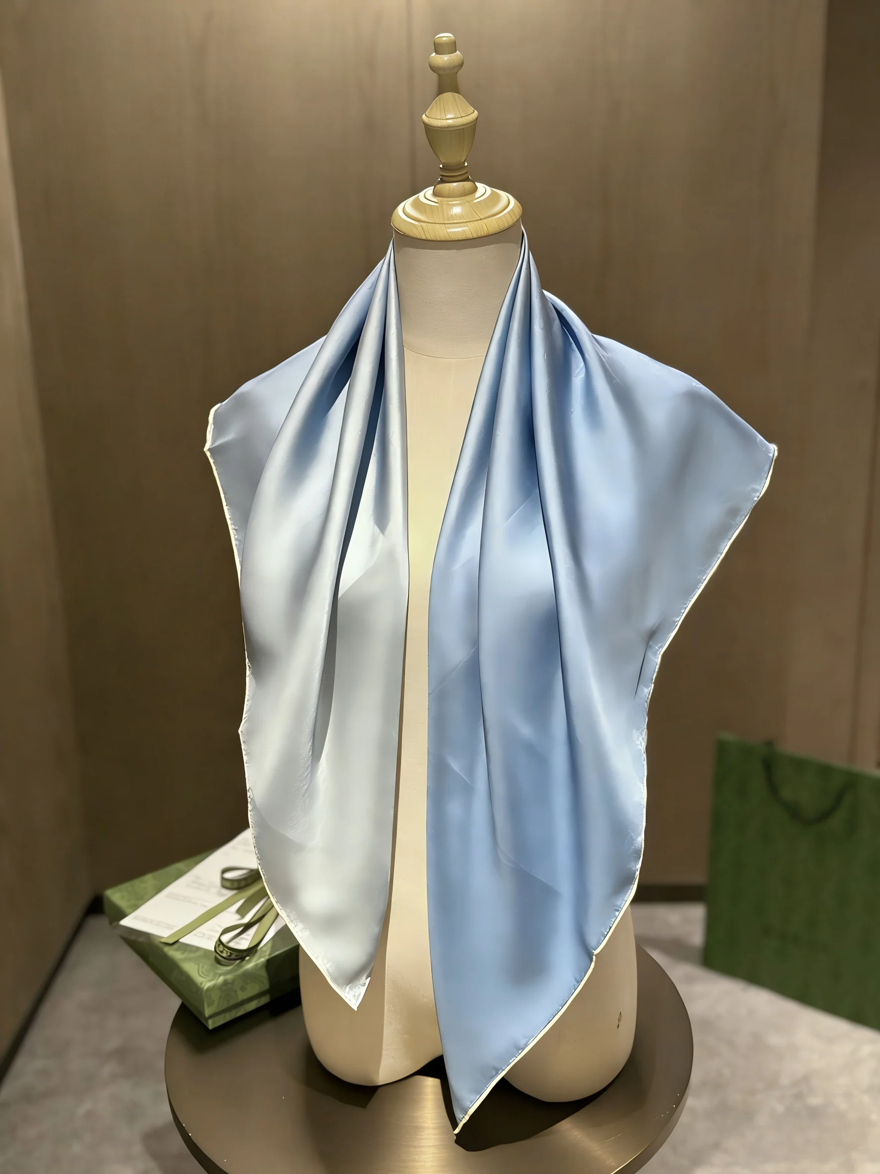 

Весенне-летний женский шарф из 100% шелка, 90 см, высококачественная брендовая модная шаль.