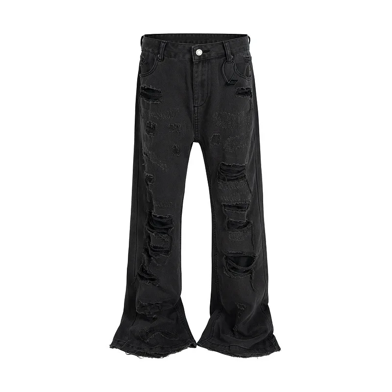 اليورو الأمريكية شارع العليا الثقيلة B-التطريز المتعثرة التصحيح متوهج الدينيم الجينز الهيب هوب الشارع الشهير السراويل للرجال #1