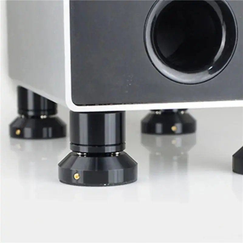 A36T-12X حامل عزل مكبر الصوت من سبائك الرصاص قابل للتعديل وسادة صينية كروية للقدم حامل مكبر صوت عزل قدم سبايك أسود