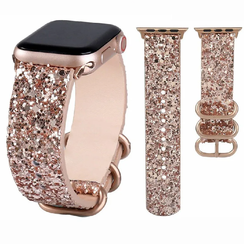 

Leather Strap for Apple Watch Band Ultra 49mm 38mm 40mm Women 42mm 44mm 41mm 45mm Glitter Bracelet i Watch Series 7 8 6 5 4 3 2