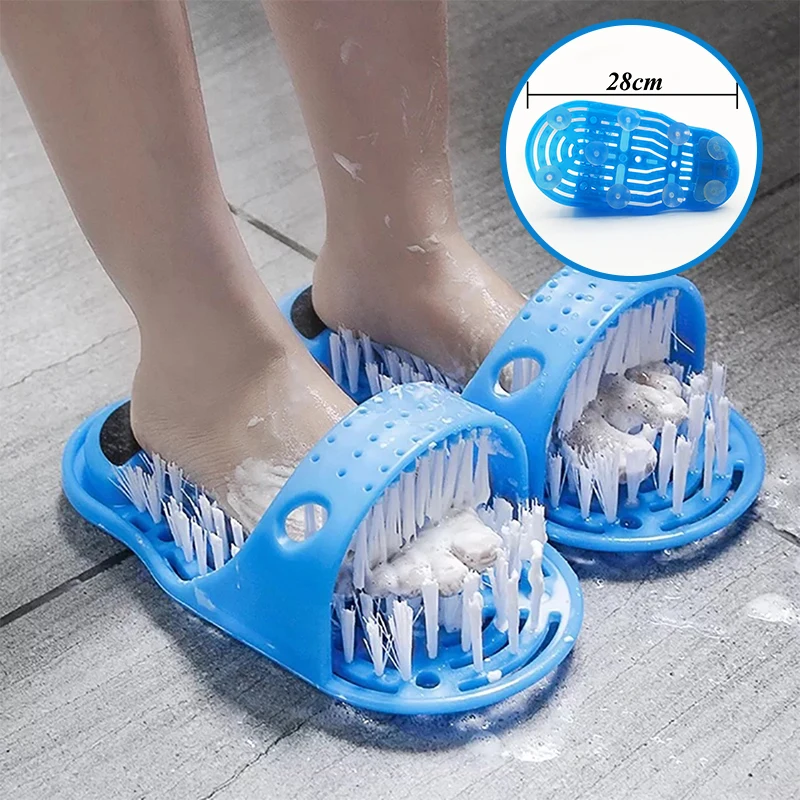 

Plastic Bath Shower Feet Massage Slippers Bath Shoes Brush Pumice Stone Foot Spa Shower Foot Care Tool Faucet Extender