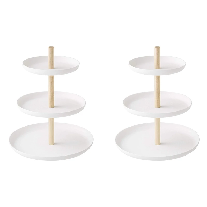 

2X 3 Tier Cake Stand Serving Tray Fruit Platter Elegant Wedding Cupcake Holder Wooden Metal Cheese Dish