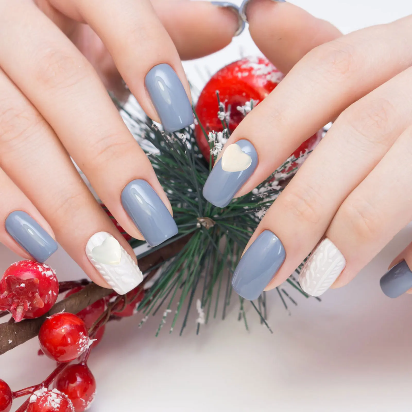 

100Pcs Heart Nail Charms Durable Resin Nail Decorations Manicure Art Supplies for Fake Nails Heart Charms for Nails