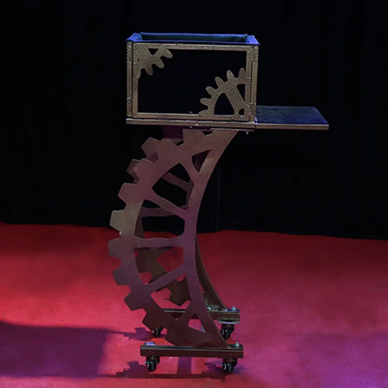 

Industrial Style Magician Table Magic Tricks Easy to Assemble and Portable Metal Structure With Extra Storage Magia Desk Prop