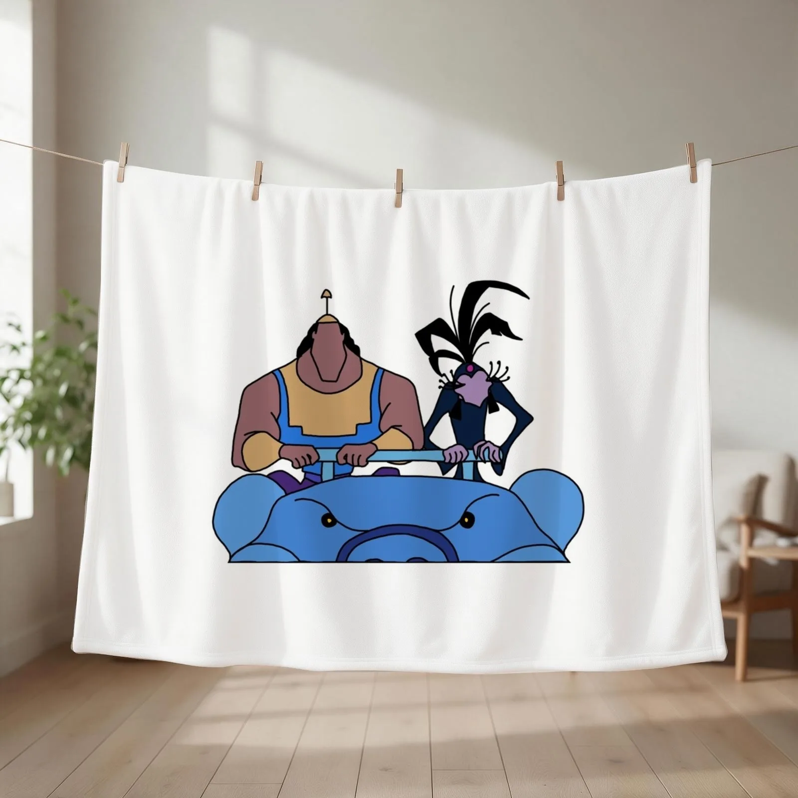 Kronk and Yzma - Emperor's New Groove Throw Blanket couch cozy soft plush fuzzy picnic outdoor blanket