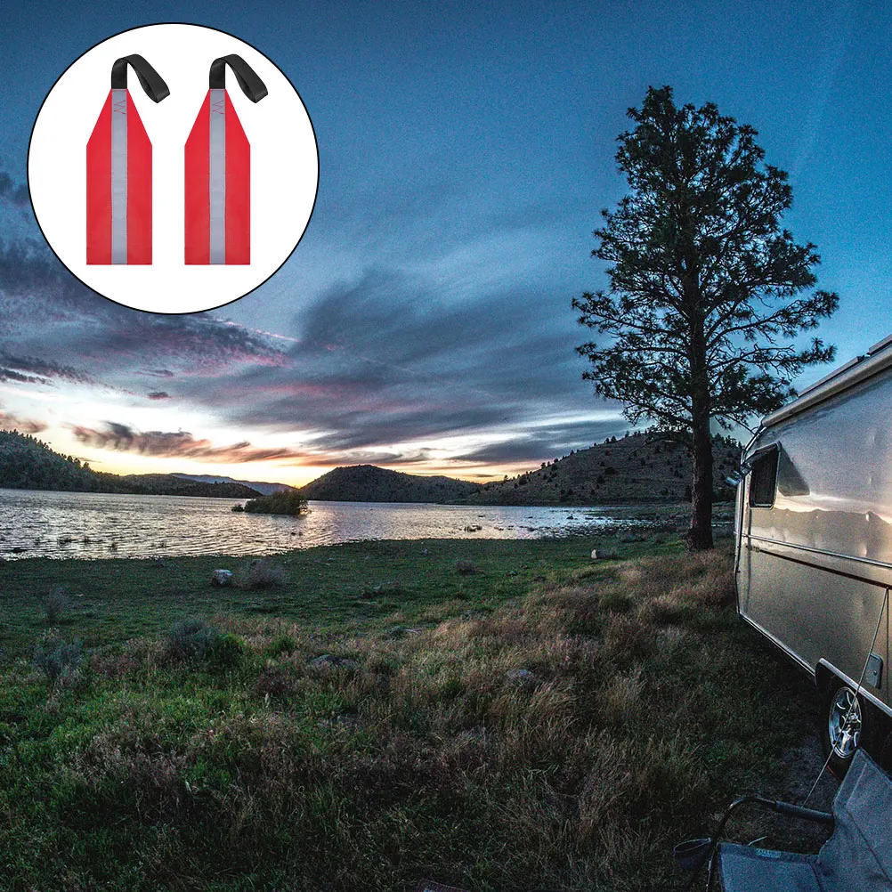 

2Pcs Kayak Warning Flag Red Oxford Cloth Durable Kayak Outdoor Accessory Safety Travel Flag Truck Safety Accessory