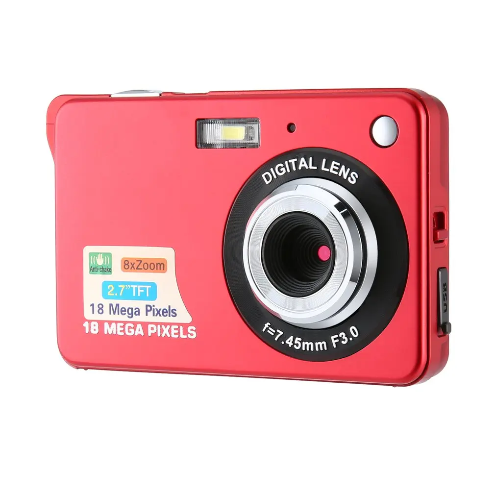 2.7 Inch TFT LCD Display 18MP 720P 8x Zoom HD Digital Camera Anti-Shake Camcorder Videos CMOS Micro Camera Children Gift