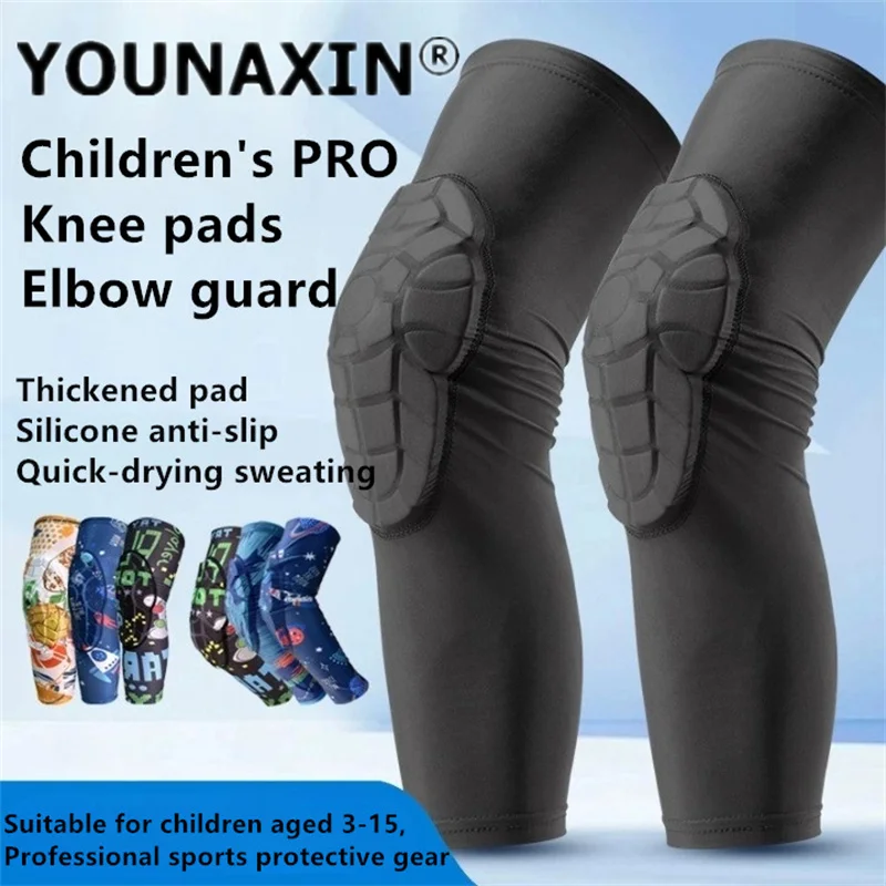 

2 Pcs Knee Pads Child Basketball Arm Guard Sleeve Brace Unisex Football Baseball Boy Cycling Sports Support Elbow Pad
