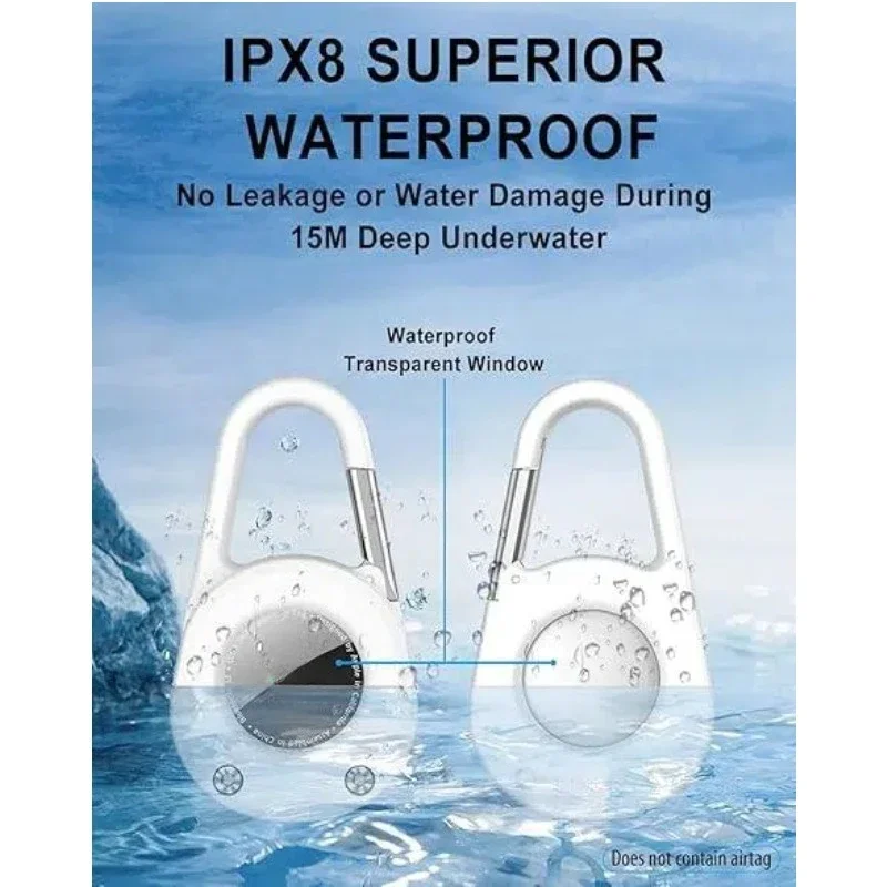 3-Proof Waterproof Case with Carabiner Keychain - Protective Cover， For Apple AirTag Locator/Tracker