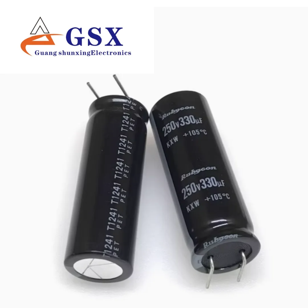 330UF 250V imported aluminum electrolytic capacitor 250v330uf 16 * 45 Japanese Ruby KXW high-frequency