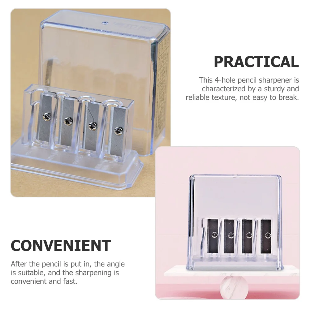 4-Hole Pencil Sharpener Manual Mini Sharpeners For Kids School Classroom Handheld Pencil Crayon Sharpener Student Drawing
