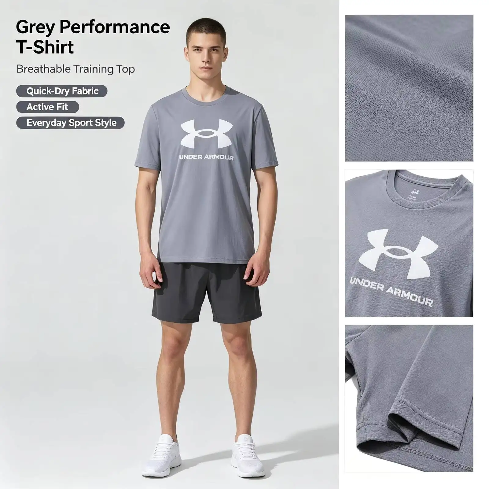 New Under Armour T-Shirt Men's Sportswear Fitness Training Soft, Comfortable And Breathable Short-Sleeved Top 1382911-036