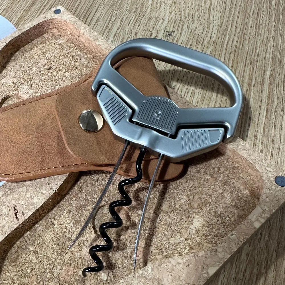 Wine Opener - Two-Prong Cork Puller & Corker with Sleek Case - Durable Stainless Steel Bottle Opener & Beer Opener, Gift
