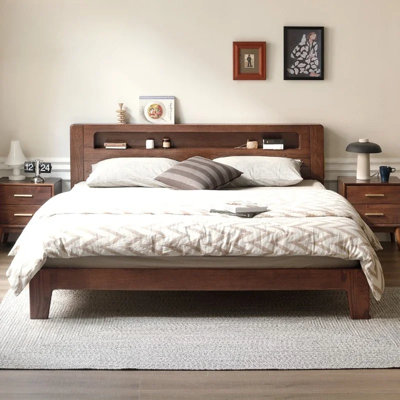Queen bed Nordic style bedroom with socket 1.2 meters single bed
