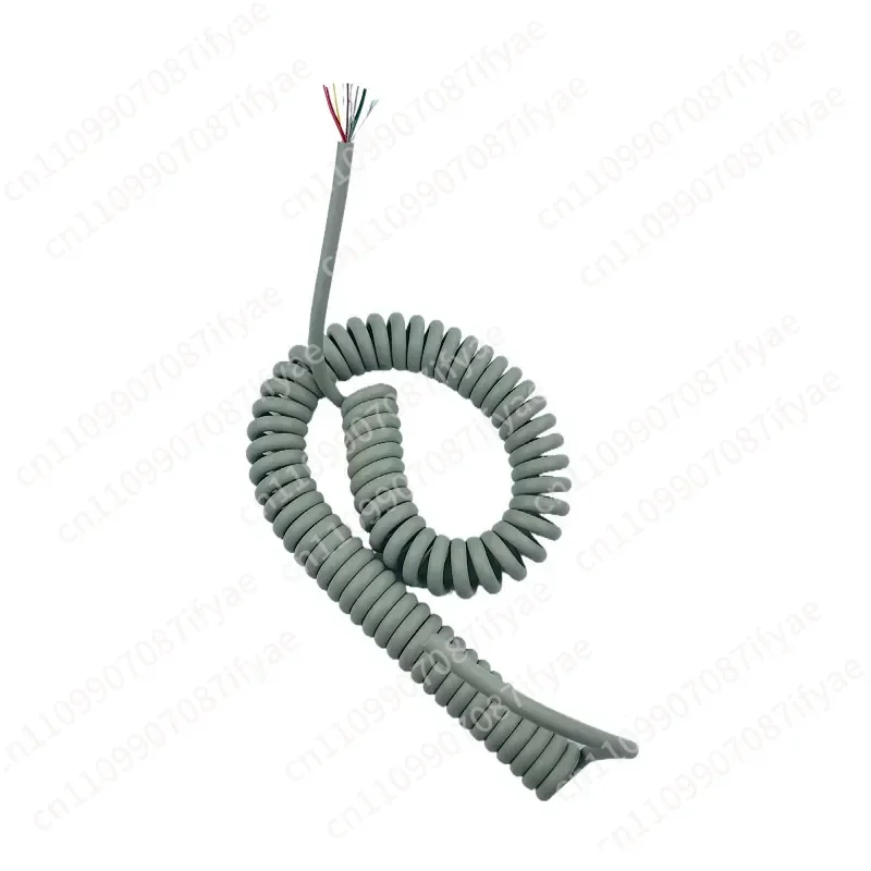 9-Core gray spring wire shielded wire 2 individual shielded signal wire spiral cable spring national standard color