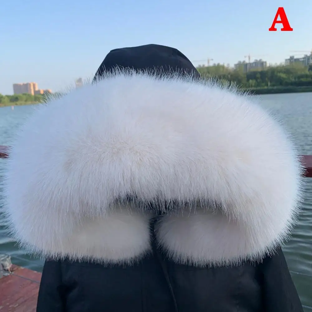 Women Faux Fur Collar Shawl Furry Fur Collar For Winter Coat Hood Fur Decor Fake Fur Scarf Parkas Coat Fur Collar Scarves E5F4