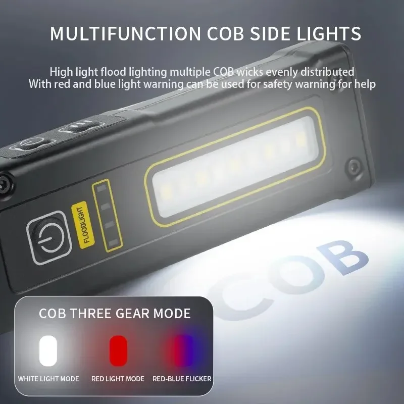 Super Bright LED NEW Design Source Work Lamp with Magnet Alarm SOS Key Chain Power Bank Waterproof Emergency Flashlight