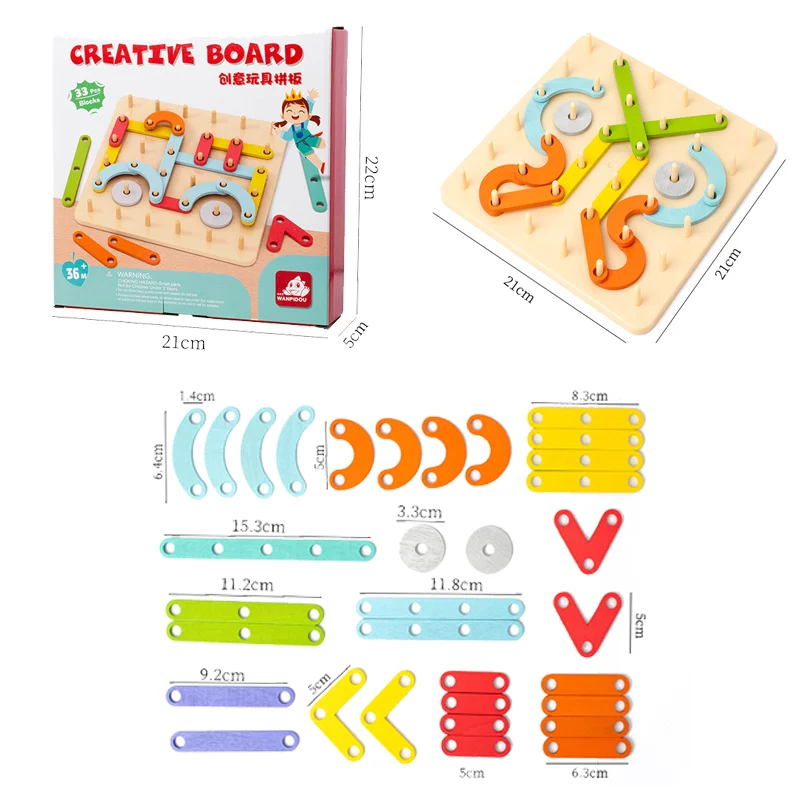 Kind Lernspielzeug Holz Peg Puzzle Board für Kinder Geometrische Form Erkenntnis Gehirn Spiele Fantasie Entwicklung Spielzeug