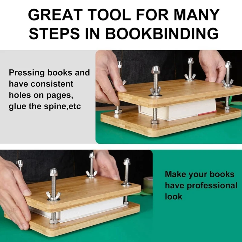 Book Press Bookbinding, Wooden Bamboo Book Press, Portable Book Binding Press Kits For Bookbinding Supplies