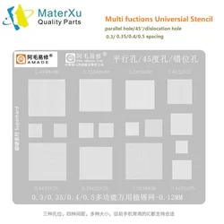 AMAOE Universal  BGA Stencil  Maant 0.3 0.35mm 0.4 0.45 Ball 25x25 30x30 Array for eMMC eMCP UFS Nand Flash Phone Memory Kit