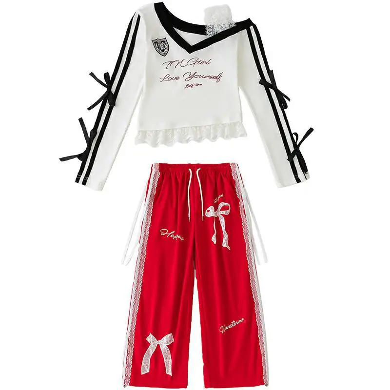 Tenue de danse de rue Hip Hop pour filles, haut à manches longues, pantalon Baggy, Costume de scène de Jazz, vêtements de spectacle de danse de rue K-pop