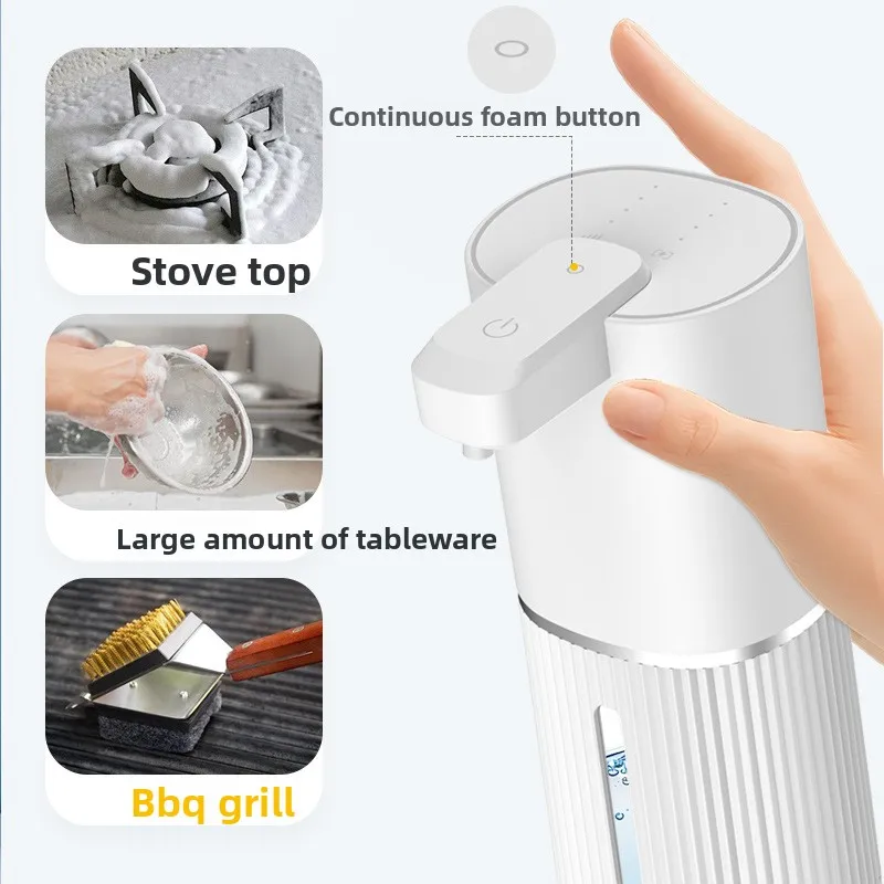 2025 New Upgraded Automatic Soap Dispenser Touchless Foaming Soap Dispenser 380ml USB Rechargeable Electric 4 Level Adjustable