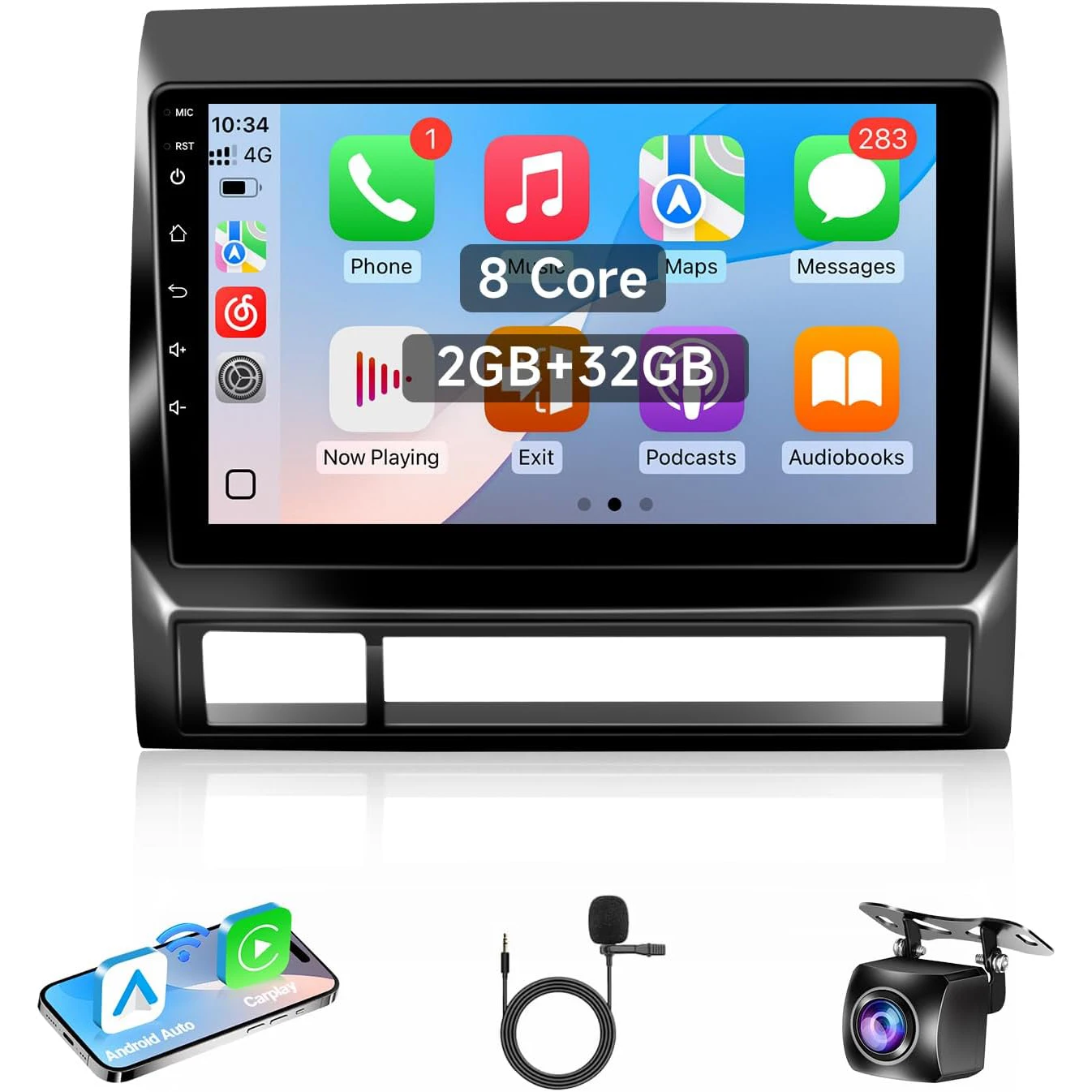 Android Car Stereo for Toyota Tacoma 2005-2015 | with Wireless CarPlay Android Auto Mirror Link, 9inch IPS Screen Radio with Blu
