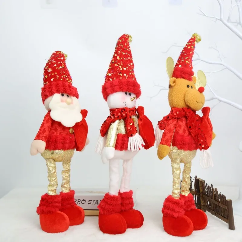 New Christmas decorations spring foot doll snowman old man elk ornament tabletop decoration Christmas decoration