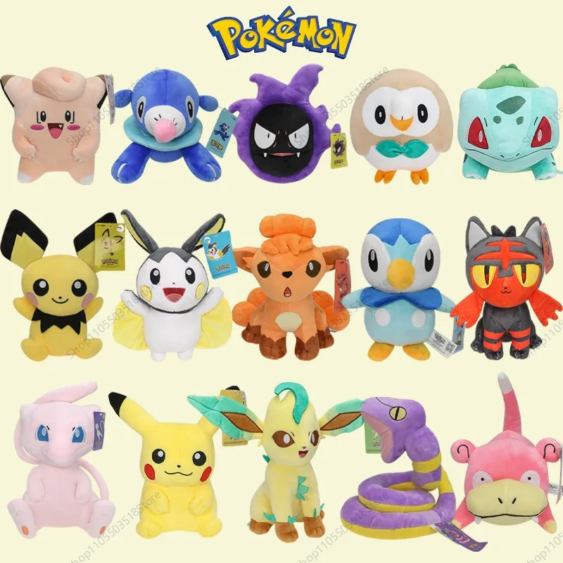 brinquedos-de-pelucia-originais-pokemon-bonecos-de-animais-de-pelucia-macios-piplup-mew-vulpix-slowpoke-leafeon-litten-gastly-pichu-emolga-rowlet-presente