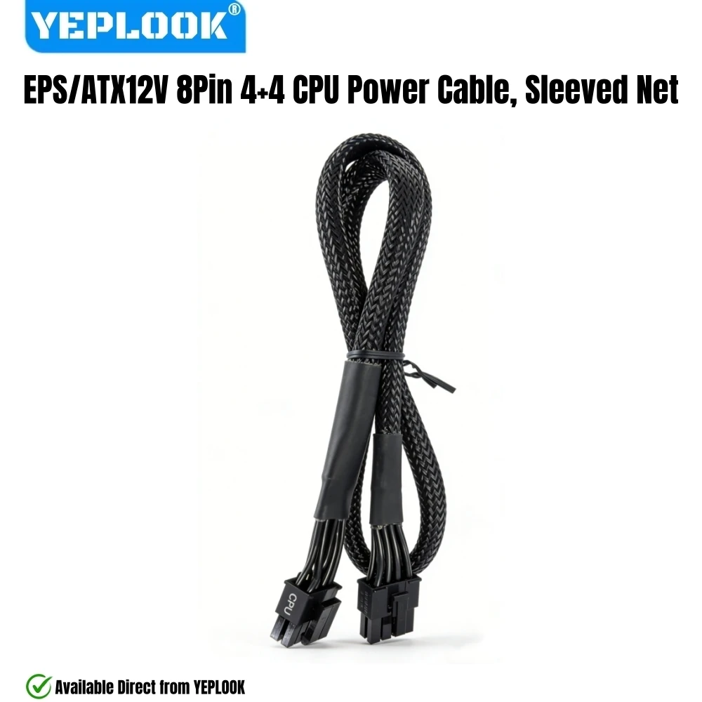 

YEPLOOK EPS/ATX12V 8Pin 4+4 Sleeved Net 60CM CPU Power Cable for Corsair RM1000, RM850, RM750, RM650, RM550, RM450 Modular Power