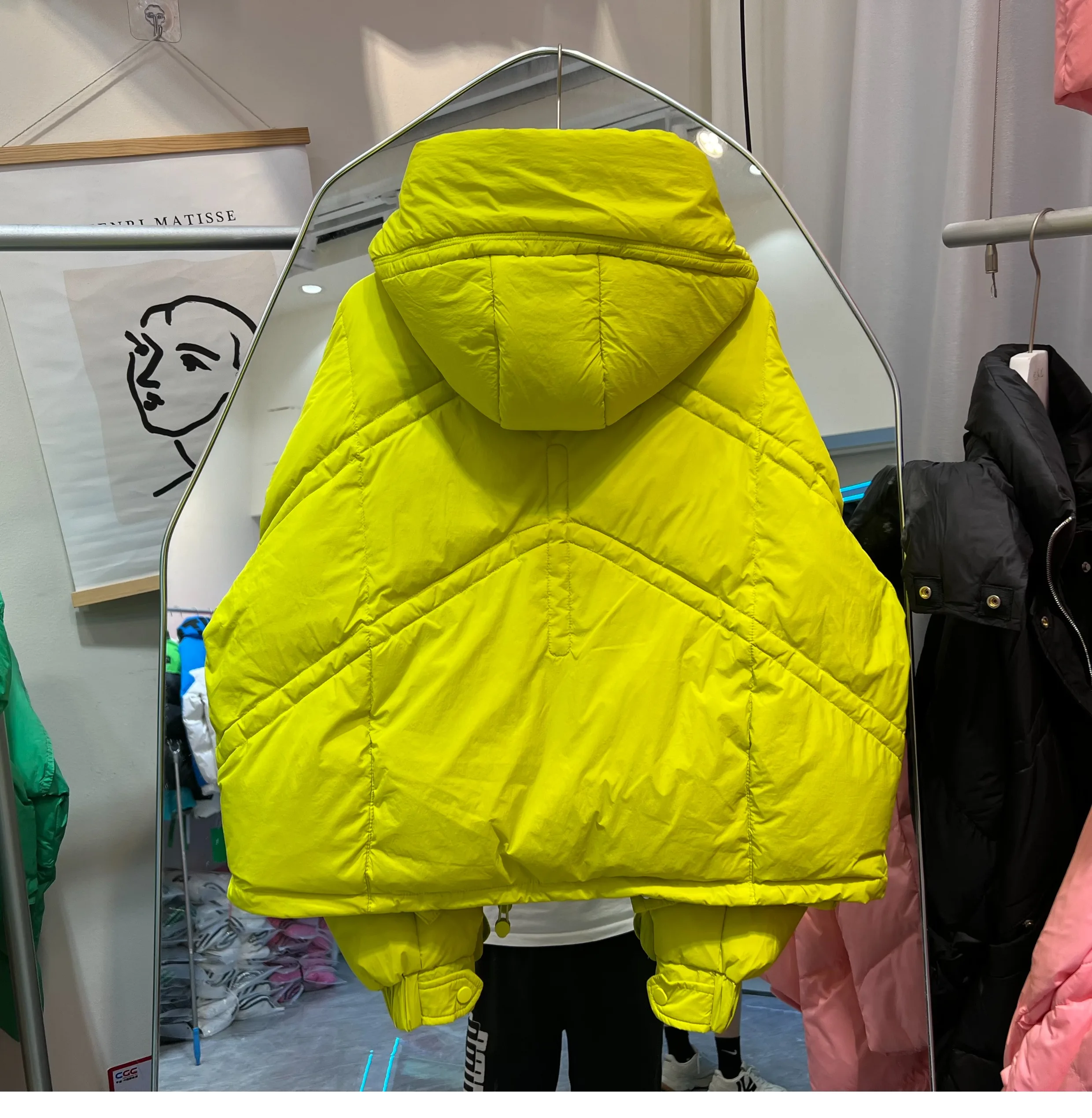 Imagem -06 - Jaqueta de Puffer Curto com Capuz Feminino com Zíper Parkas Quentes Soltas Manga Comprida Cabolsas de Bolso Cor Doce Feminina Inverno 2023