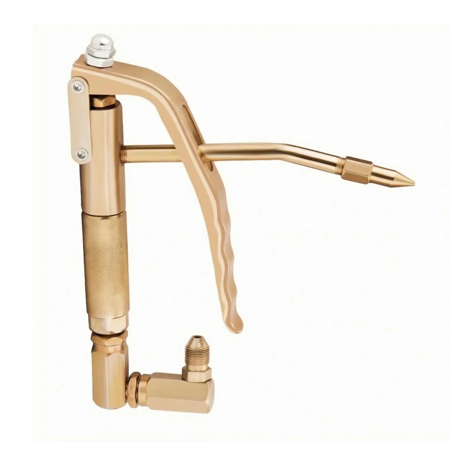 Angled Grease Injector Nozzle with Textured Handle for Precise Lubricant Delivery in Auto Repair