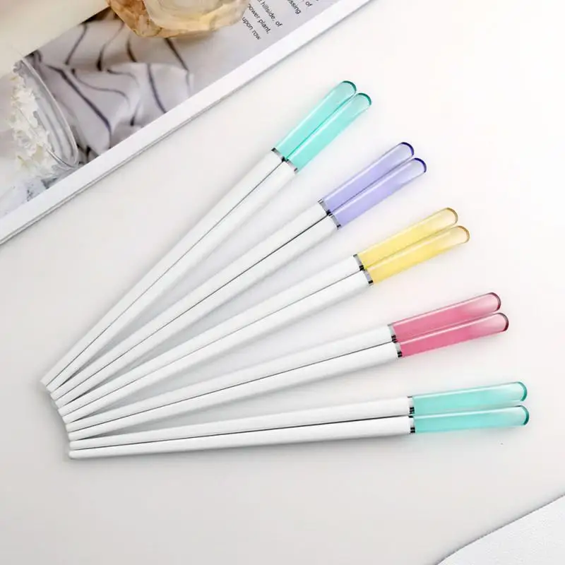 alloy chopsticks crystal head acrylic not easy to deformation Frosted non-slip Home Kitchen Dining restaurant Tableware