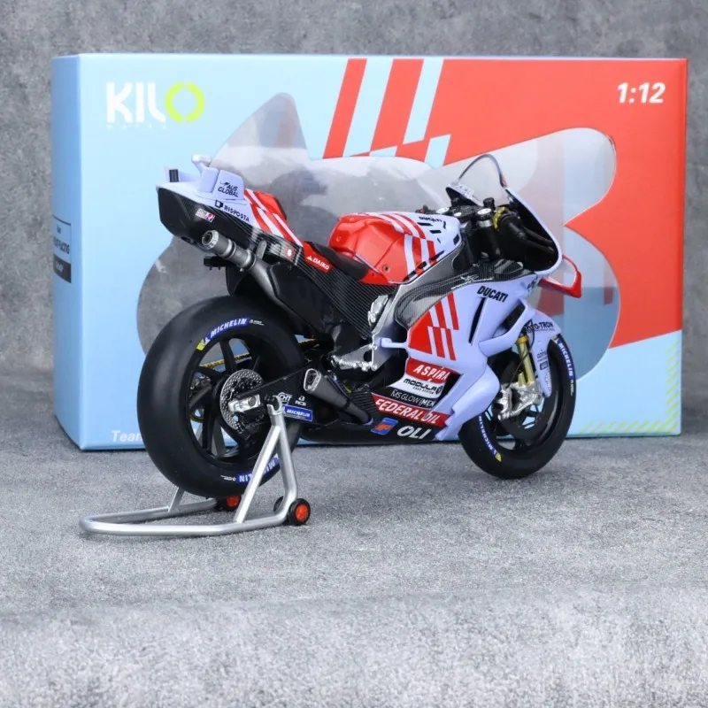KILO 다이캐스트 1/12 스케일 두카티 합금 모형 자동차 두카티 GP23 # 73 A Marquis Motor Play Vehicles 소년용 장난감 선물 오리지널 박스